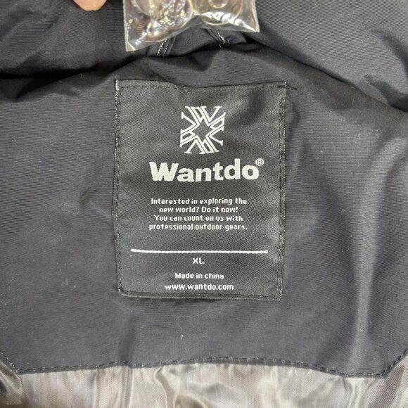 Wantdo Jacket Mens XL Black Hooded Puffer Parka Faux Fur Trim Winter Coat - Picture 5 of 13